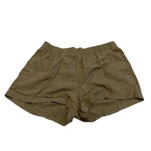 Old Navy XL Comfort Waist Linen-Blend Khaki Green Utility Shorts Pull-On